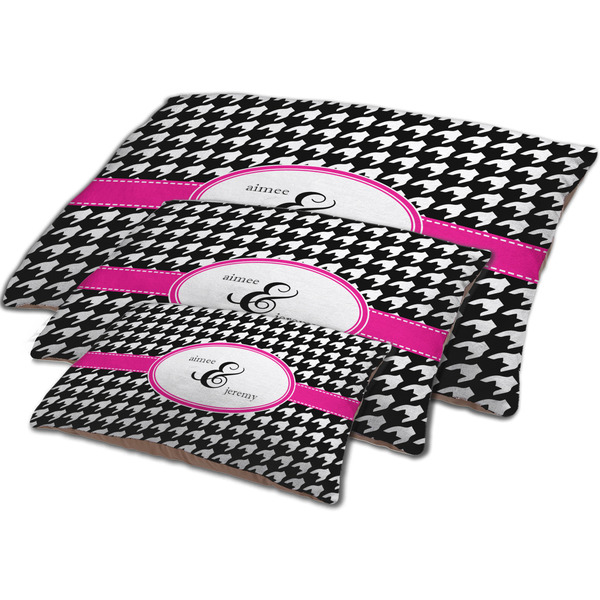 Houndstooth w/Pink Accent Dog Beds - MAIN (sm, med, lrg)