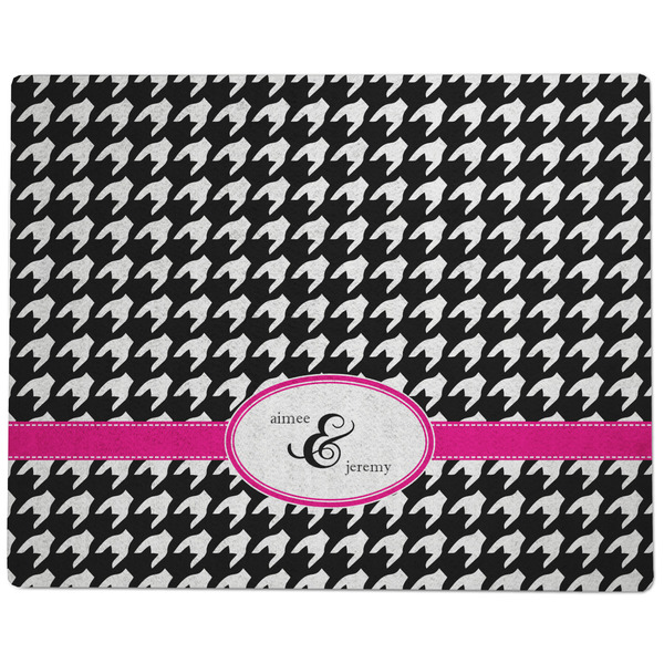 Houndstooth w/Pink Accent Dog Food Mat - Large without Bowls