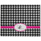 Houndstooth w/Pink Accent Dog Food Mat - Large without Bowls