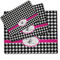Houndstooth w/Pink Accent Dog Food Mat - MAIN (sm, med, lrg)