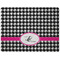 Houndstooth w/Pink Accent Dog Food Mat - Medium without bowls