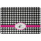 Houndstooth w/Pink Accent Dog Food Mat - Small without bowls