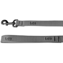 Houndstooth w/Pink Accent Deluxe Dog Leash - 4 ft (Personalized)