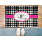 Houndstooth w/Pink Accent Door Mat - LIFESTYLE (Med)