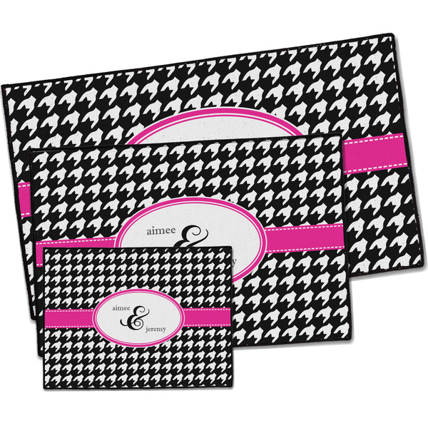Houndstooth w/Pink Accent Door Mats - PARENT MAIN
