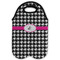 Houndstooth w/Pink Accent Double Wine Tote - Flat (new)
