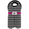 Houndstooth w/Pink Accent Double Wine Tote - Front (new)