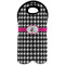 Houndstooth w/Pink Accent Wine Tote Bag (2 Bottles) (Personalized)