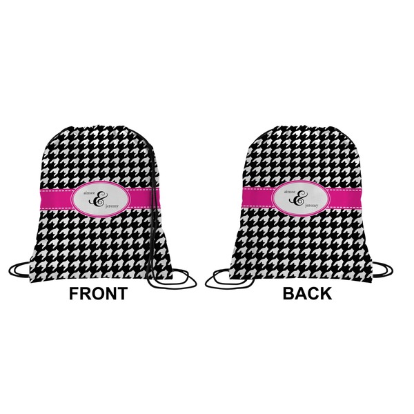 Houndstooth w/Pink Accent Drawstring Backpack
