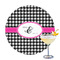 Houndstooth w/Pink Accent Drink Topper - Large - Single with Drink