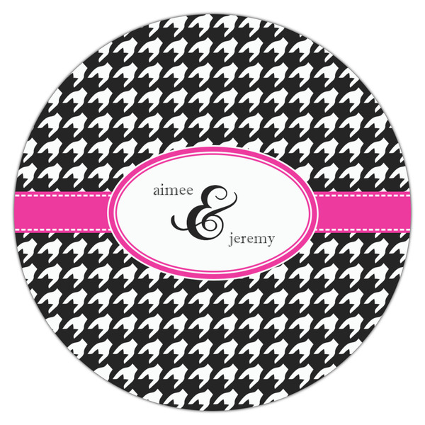 Houndstooth w/Pink Accent Drink Topper - Large - Single