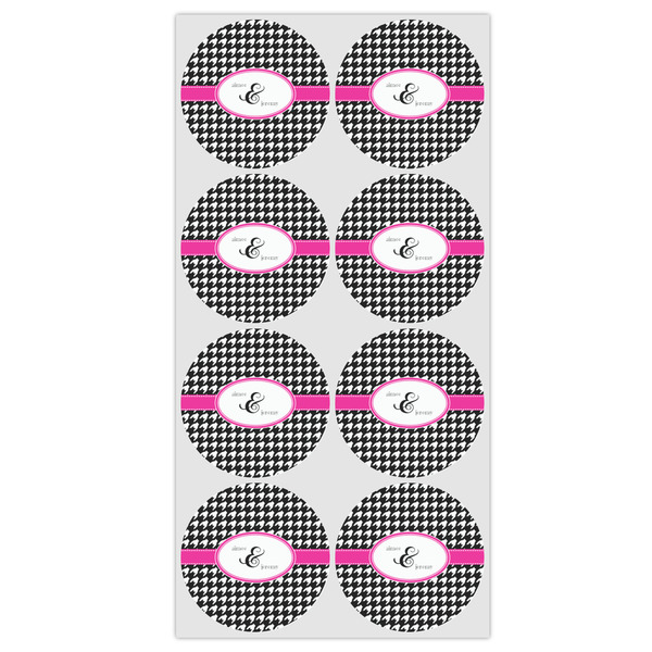 Houndstooth w/Pink Accent Drink Topper - Medium - Set of 12