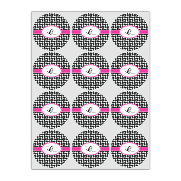 Houndstooth w/Pink Accent Drink Topper - Small - Set of 12