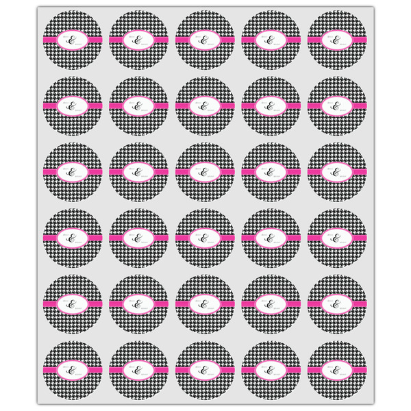 Houndstooth w/Pink Accent Drink Topper - XSmall - Set of 30