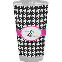 Houndstooth w/Pink Accent Pint Glass - Full Color (Personalized)