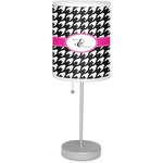 Houndstooth w/Pink Accent Lamp with Drum Shade (Personalized)