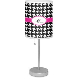 Houndstooth w/Pink Accent Lamp with Drum Shade (Personalized)