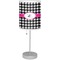 Houndstooth w/Pink Accent Drum Lampshade with base included