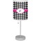 Houndstooth w/Pink Accent Lamp with Drum Shade (Personalized)