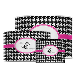 Houndstooth w/Pink Accent Drum Lamp Shade (Personalized)