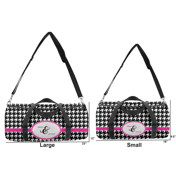 Houndstooth w/Pink Accent Duffle Bag Small and Large