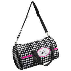 Houndstooth w/Pink Accent Duffel Bag - Small (Personalized)