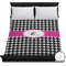 Houndstooth w/Pink Accent Duvet Cover (Queen)
