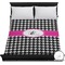 Houndstooth w/Pink Accent Duvet Cover - Full / Queen (Personalized)