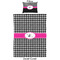 Houndstooth w/Pink Accent Duvet Cover Set - Twin - Approval