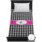 Houndstooth w/Pink Accent Duvet Cover (Twin)