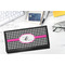 Houndstooth w/Pink Accent DyeTrans Checkbook Cover - LIFESTYLE