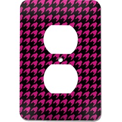 Houndstooth w/Pink Accent Electric Outlet Plate (Personalized)