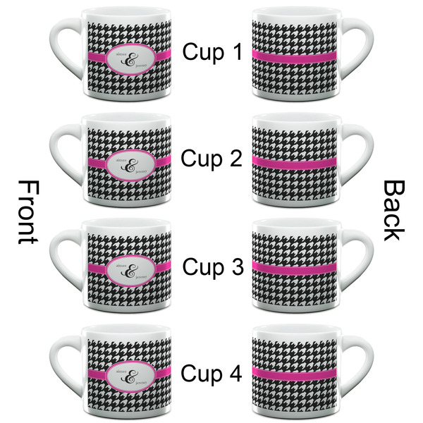 Houndstooth w/Pink Accent Espresso Cup - 6oz (Double Shot Set of 4) APPROVAL