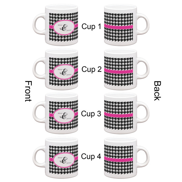 Houndstooth w/Pink Accent Espresso Cup Set of 4 - Apvl