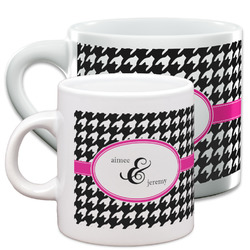Houndstooth w/Pink Accent Espresso Cup (Personalized)