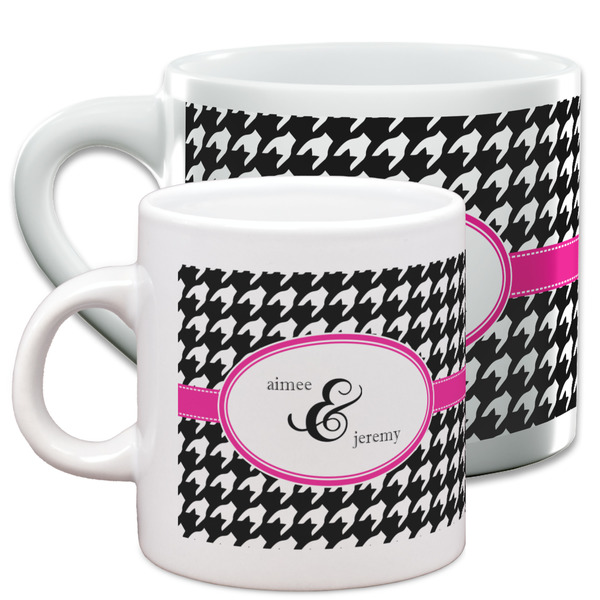 Houndstooth w/Pink Accent Espresso Mugs - Main Parent