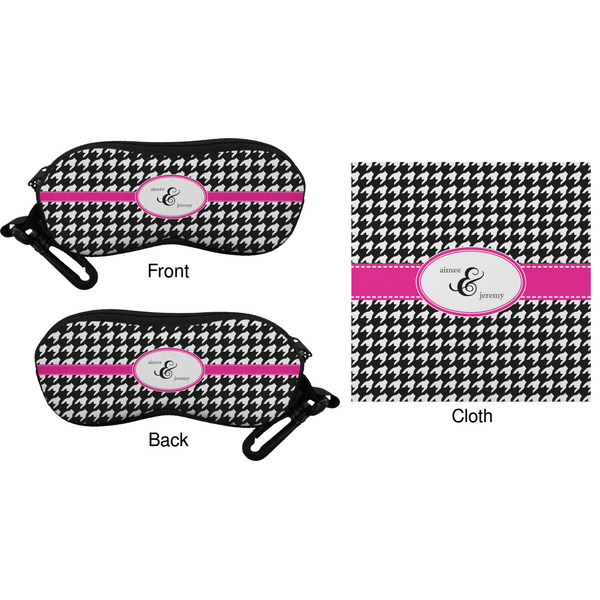 Houndstooth w/Pink Accent Eyeglass Case & Cloth (Approval)