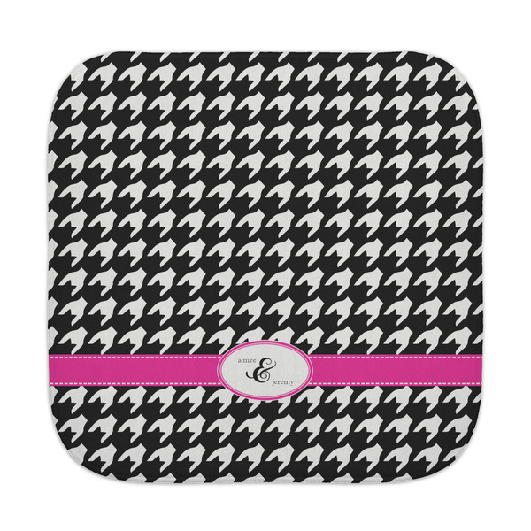 Custom Houndstooth w/Pink Accent Face Towel (Personalized)