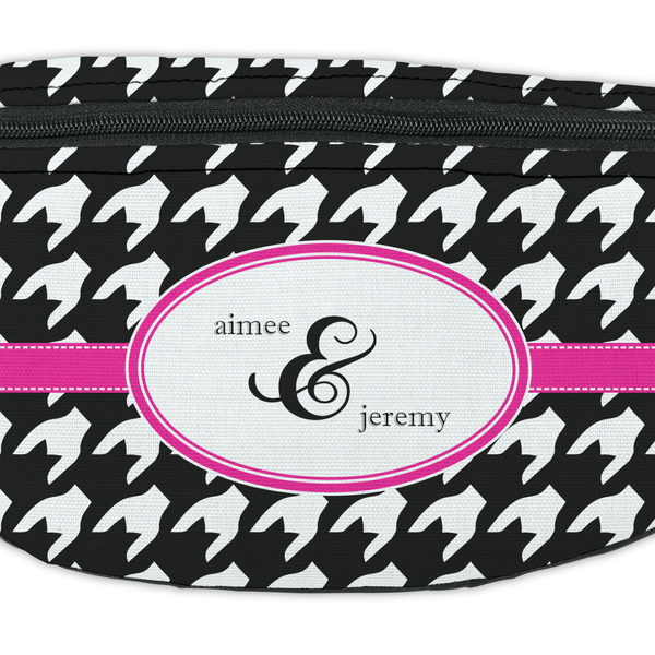 Houndstooth w/Pink Accent Fanny Pack - Closeup