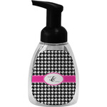 Houndstooth w/Pink Accent Foam Soap Bottle - Black (Personalized)