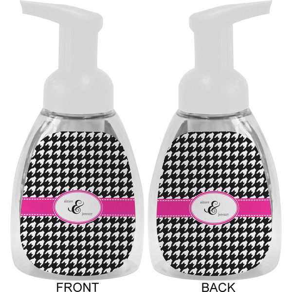 Houndstooth w/Pink Accent Foam Soap Bottle Approval - White