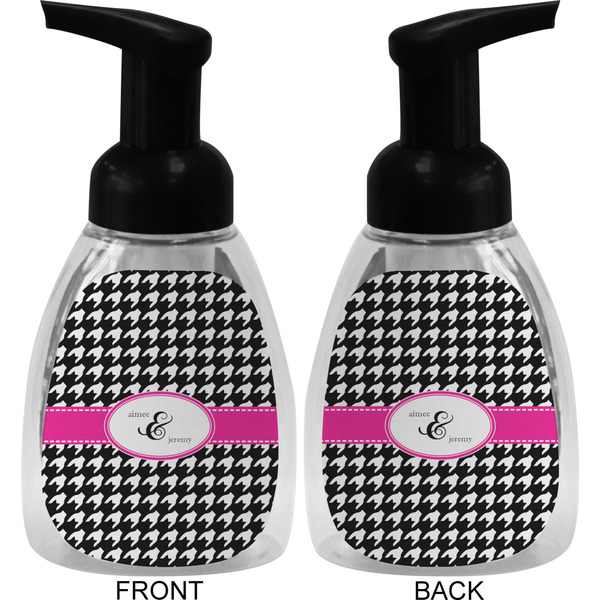 Houndstooth w/Pink Accent Foam Soap Bottle (Front & Back)