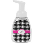 Houndstooth w/Pink Accent Foam Soap Bottle - White (Personalized)