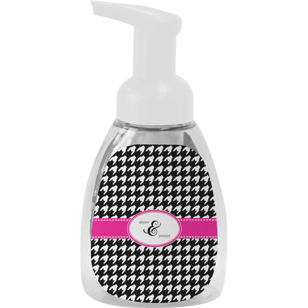 Custom Houndstooth w/Pink Accent Foam Soap Bottle (Personalized)
