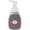 Houndstooth w/Pink Accent Foam Soap Bottle - White