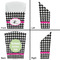 Houndstooth w/Pink Accent French Fry Favor Box - Front & Back View