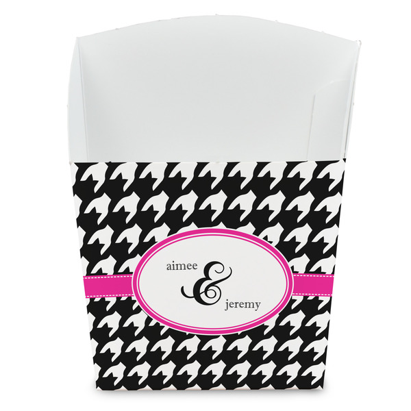 Custom Houndstooth w/Pink Accent French Fry Favor Boxes (Personalized)
