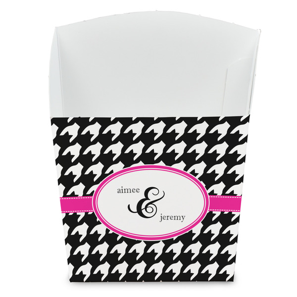 Custom Houndstooth w/Pink Accent French Fry Favor Boxes (Personalized)
