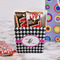 Houndstooth w/Pink Accent French Fry Favor Box - w/ Treats View