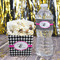 Houndstooth w/Pink Accent French Fry Favor Box - w/ Water Bottle